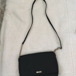 Kate Spade Classic Black Crossbody Bag with Gold Chain Accent